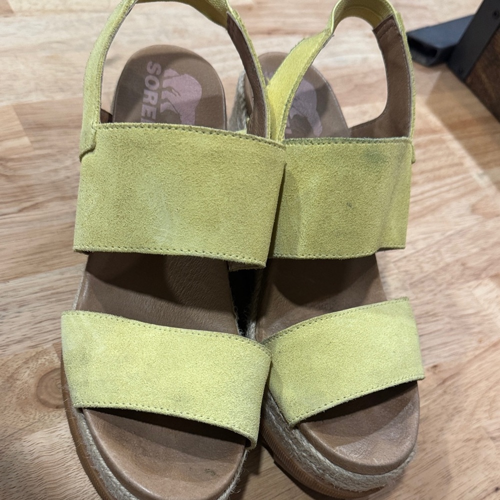 Yellow Sorel wedges size 8